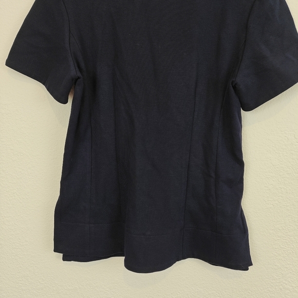 M.M. Lafleur The Krader Crew neck Top Textured Ponte In Navy Blue Size Medium - Picture 6 of 14